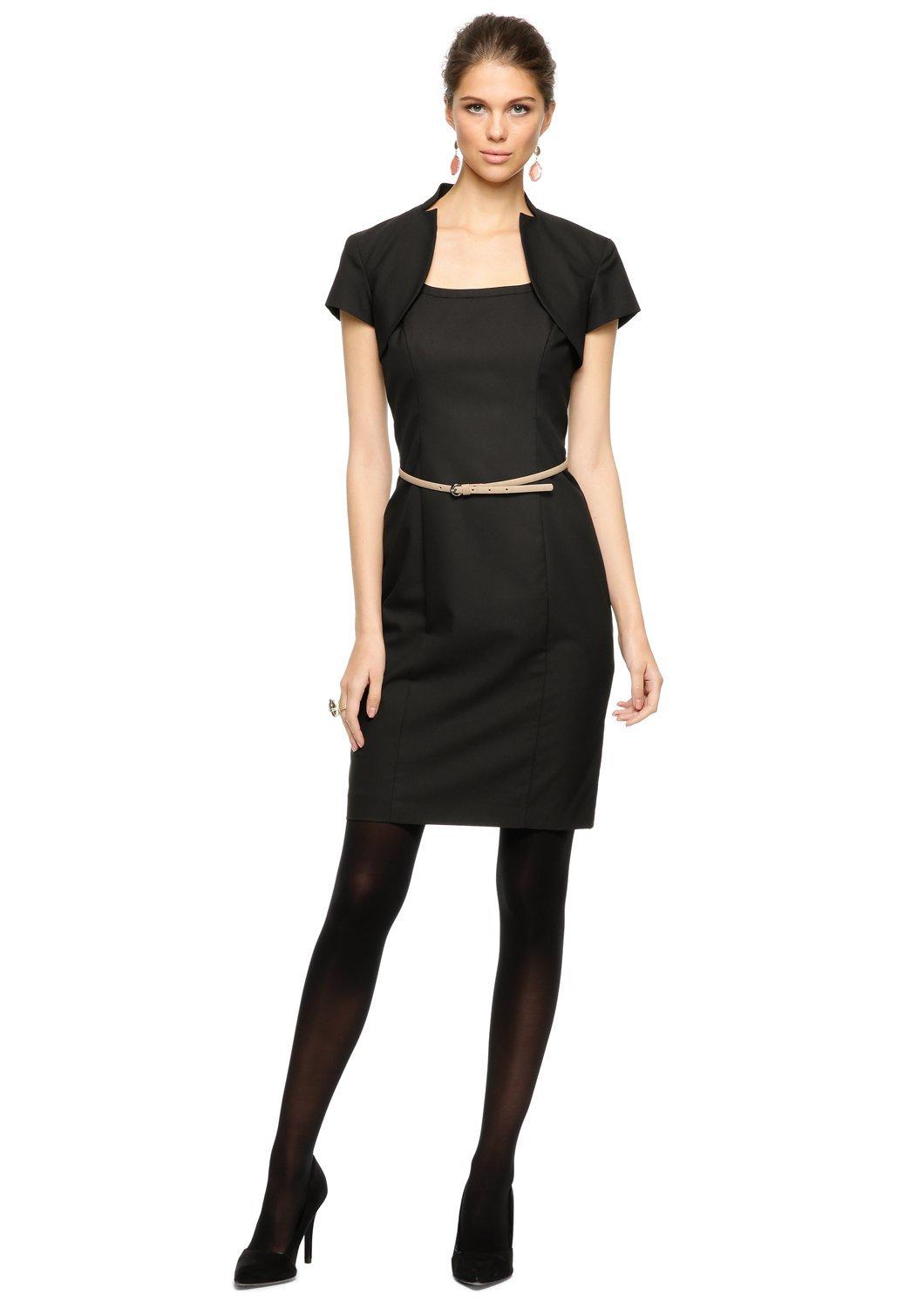 Women Figure-defining sheath dress and bolero with a subtle woven texture -  black | www.soliver.eu