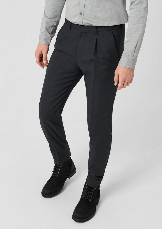 Men Trousers | Relaxed Fit: Suit trousers in a jersey look - QT86003
