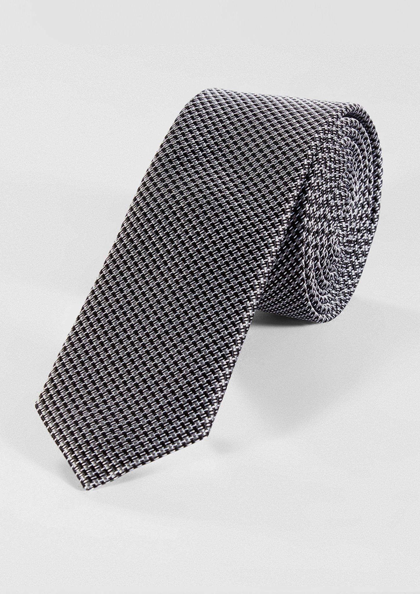 Zijden stropdas met fijn motief 