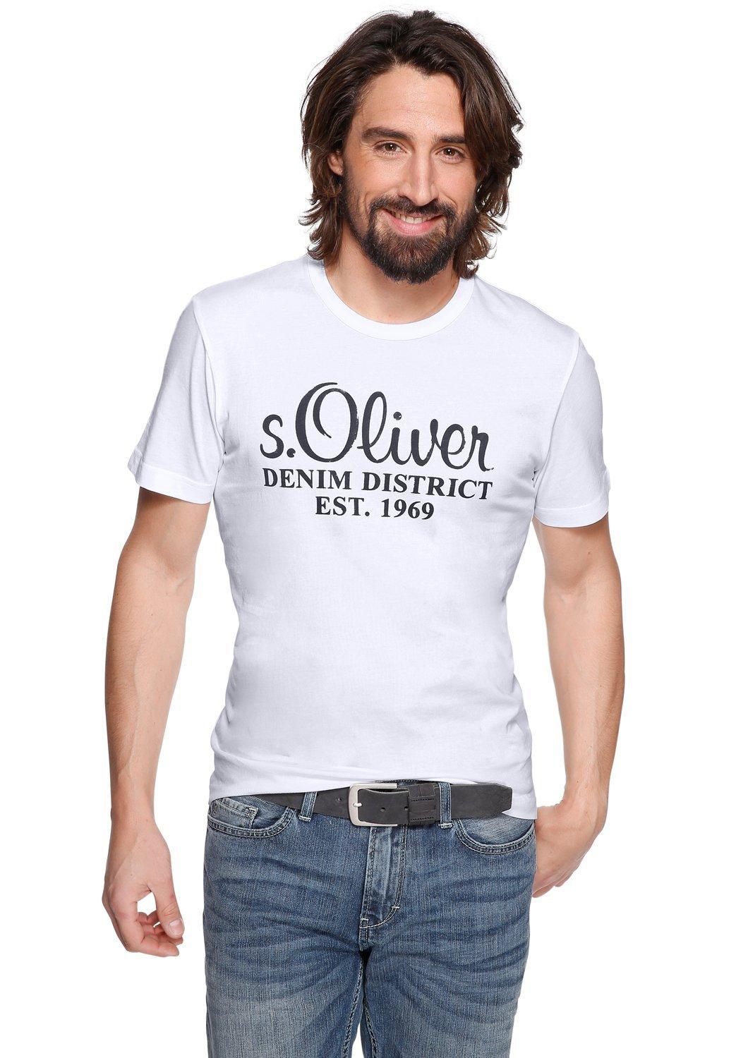 ga winkelen wetenschapper Zegenen Men Vintage print jersey T-shirt - white | www.soliver.eu