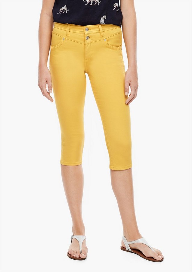 Damen Shorts | Slim Fit: Coloured Capri-Jeans - PQ45798