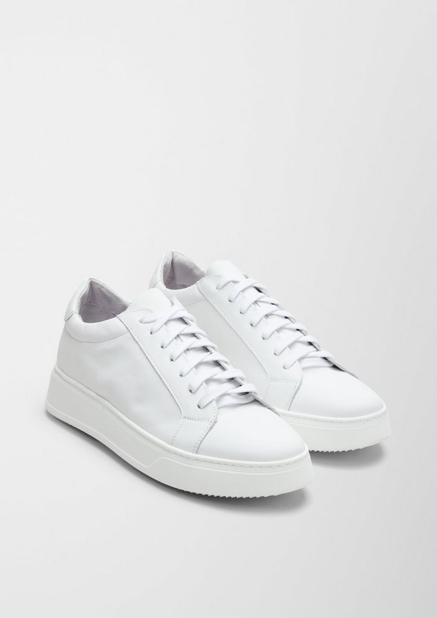 vloot eenvoudig reflecteren Heren Leren sneakers - wit | www.soliver-online.be