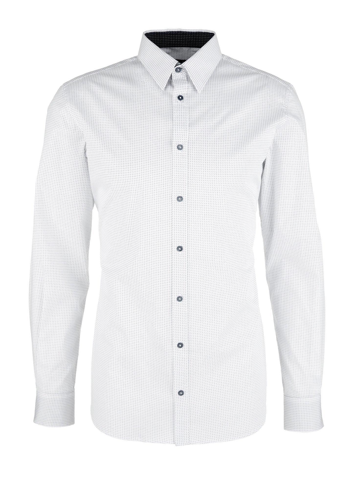 Slim: overhemd met stretch en motief 