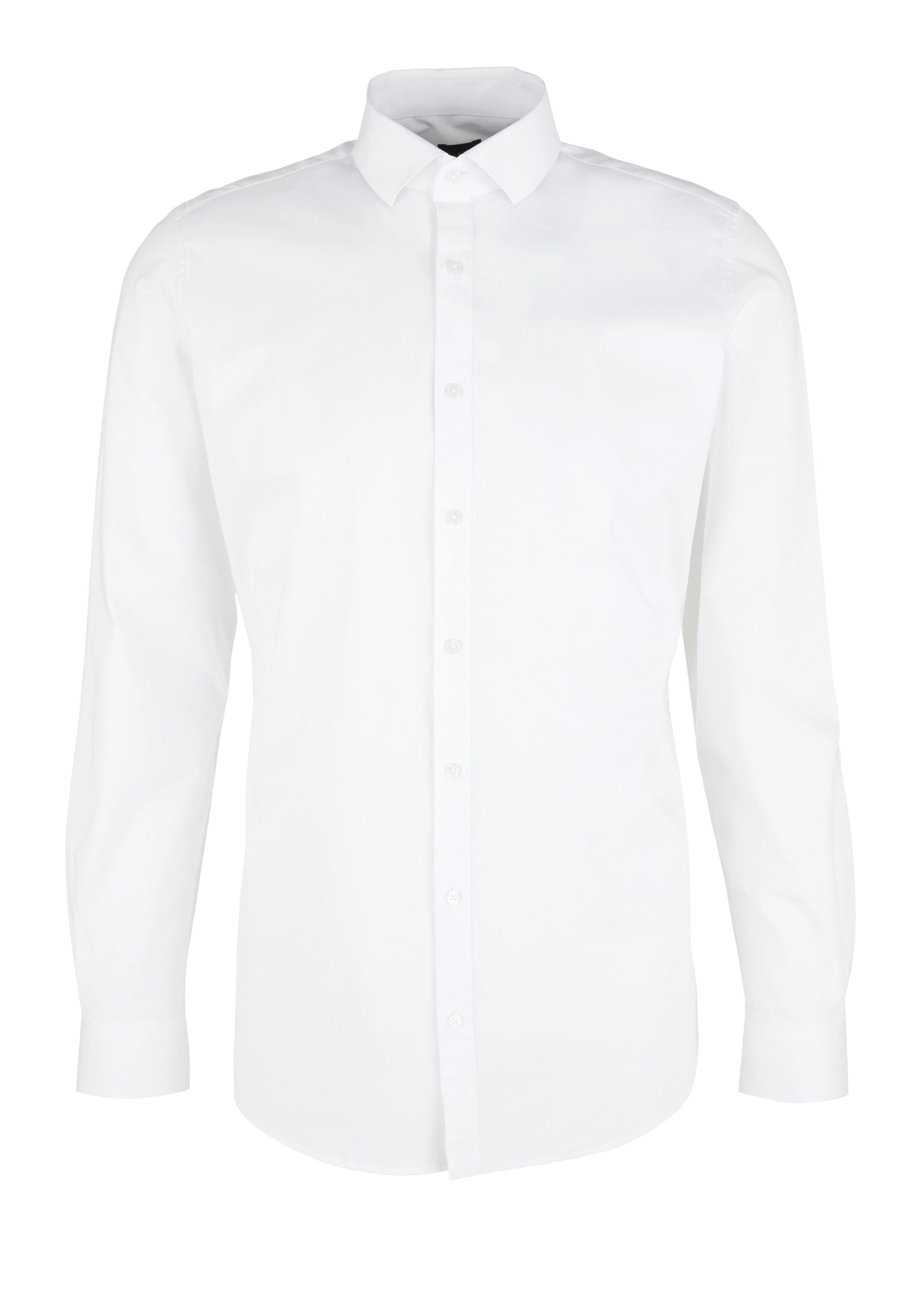 Slim&nbsp;: chemise unicolore en tissus m&eacute;lang&eacute;s de s.Oliver