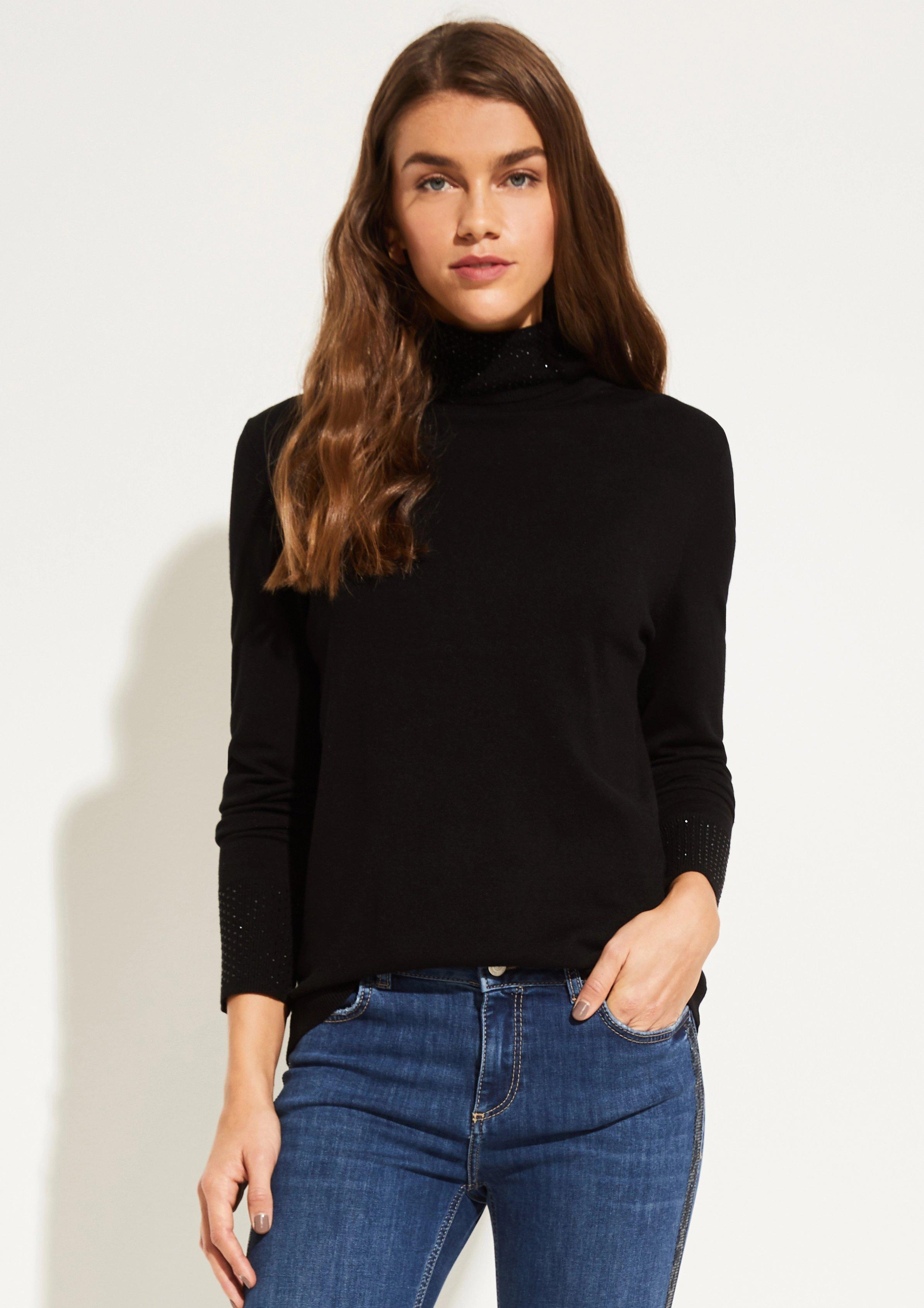 fine knit polo neck jumper