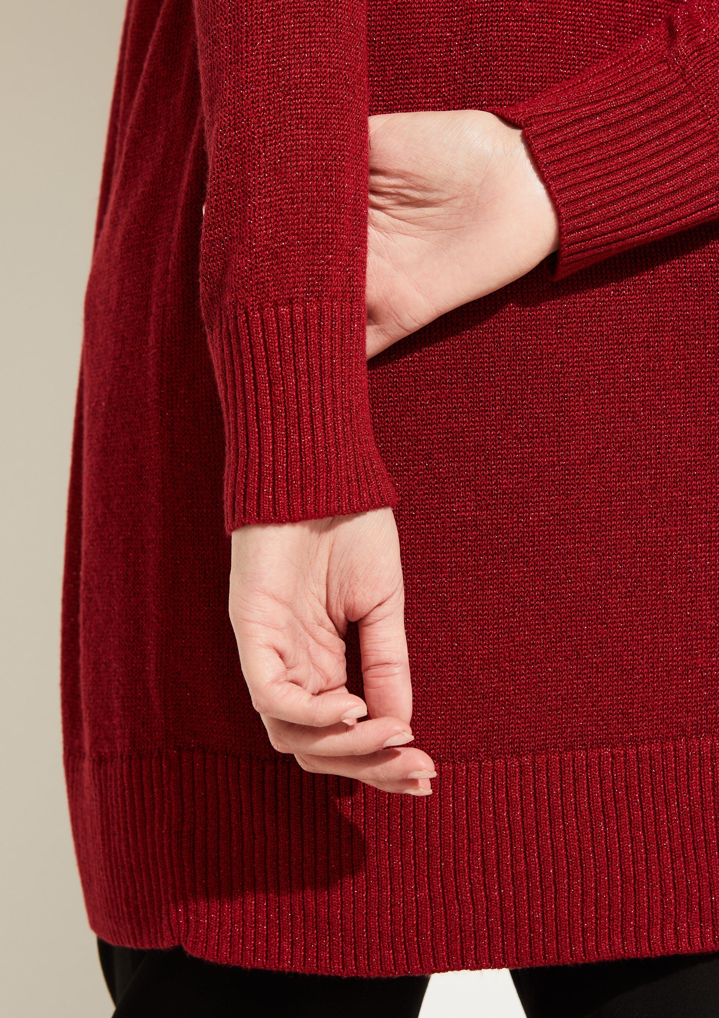 red glitter cardigan