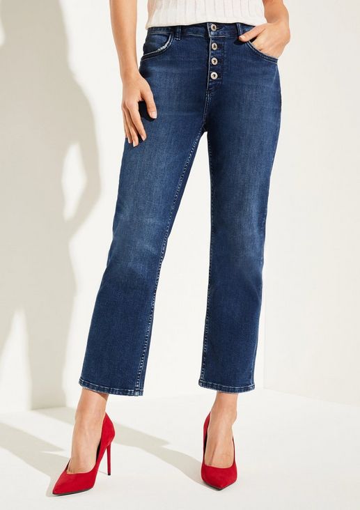 Slim Fit: Straight crop leg-Jeans 