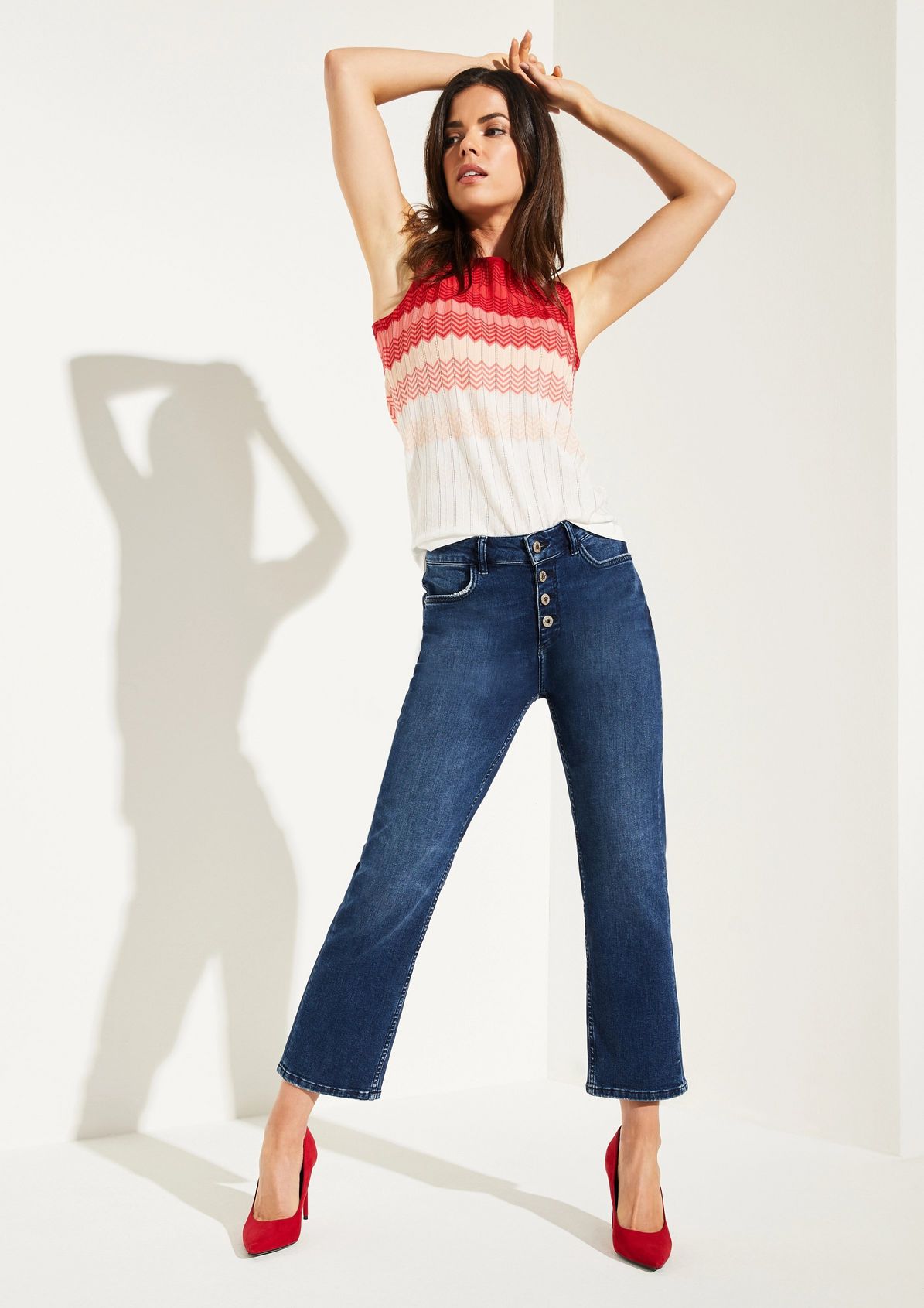 Slim Fit: Straight crop leg-Jeans 