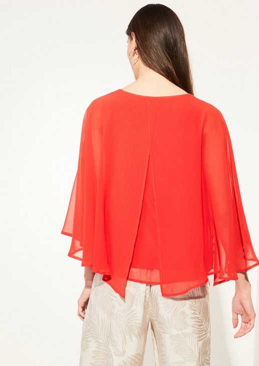 Blouse top with a chiffon cape from comma