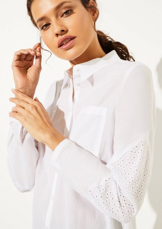 Bluse mit Broderie Anglaise 