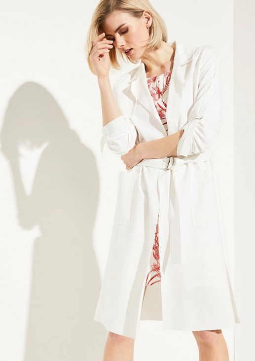 Trench coat-style jersey coat from comma