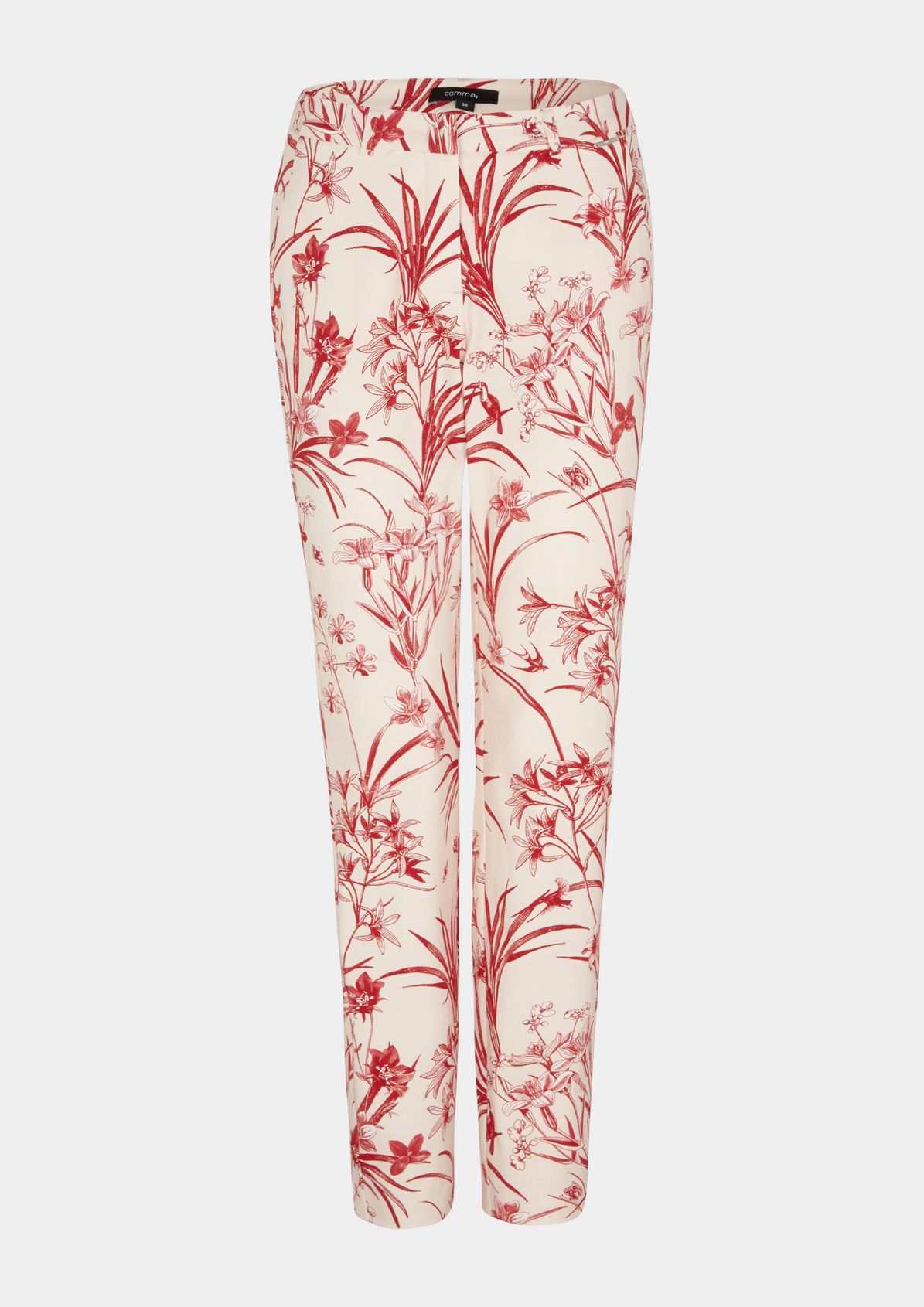 Regular Fit: trousers with a floral pattern from comma