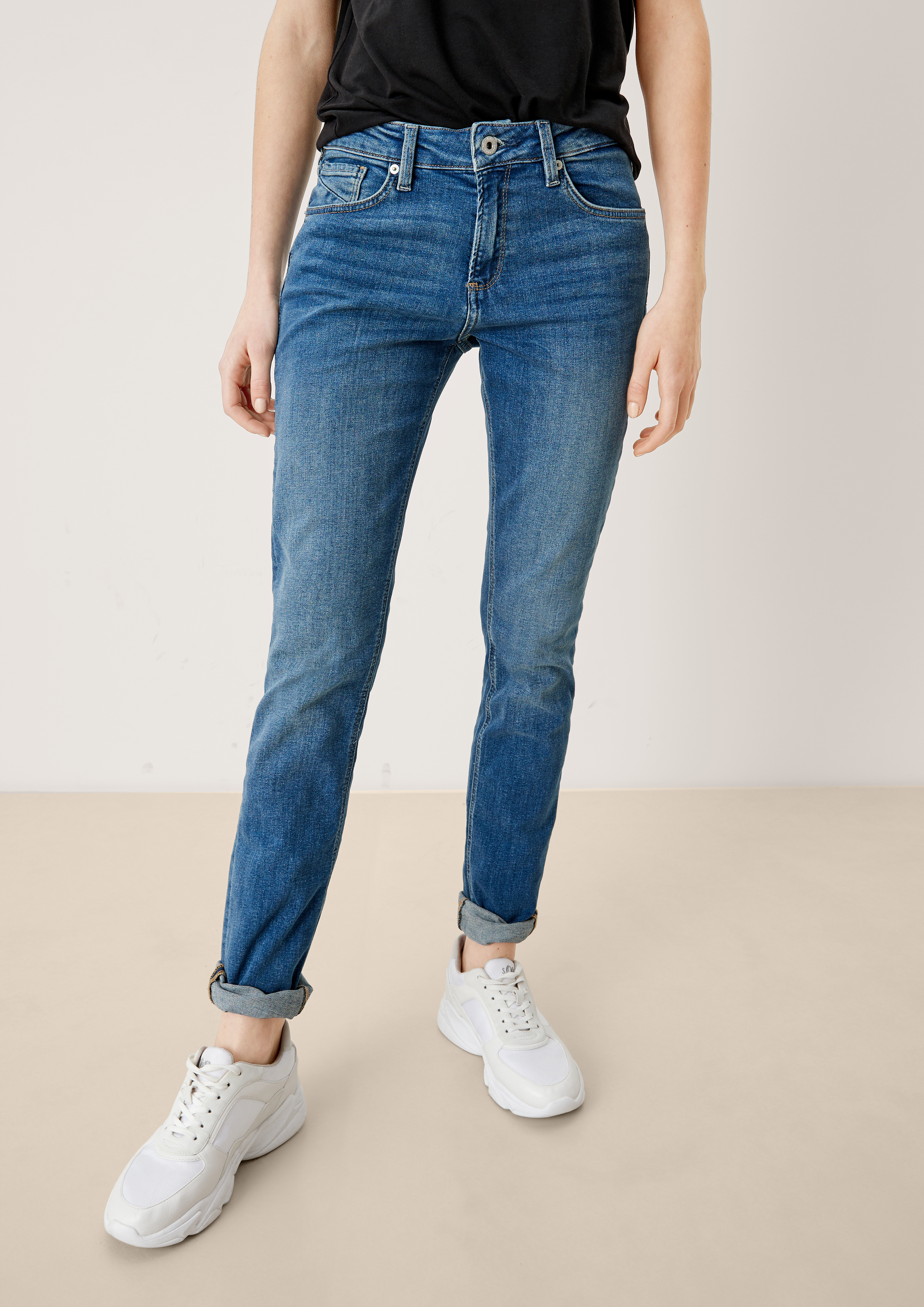 Dames Slim: jeans met garment wash - blauw www.soliver.nl