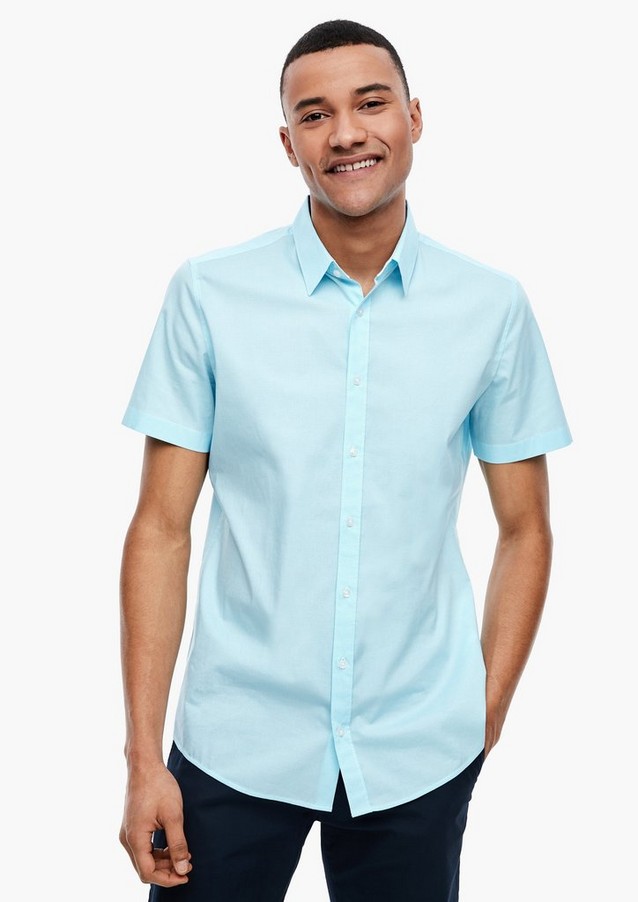 Hommes Chemises | Slim : chemise stretch à fin motif - PE21060