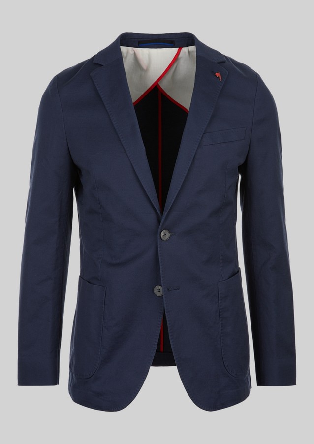 Men Tailored jackets & waistcoats | Slim Fit: Twill jacket made of blended linen - DS48662