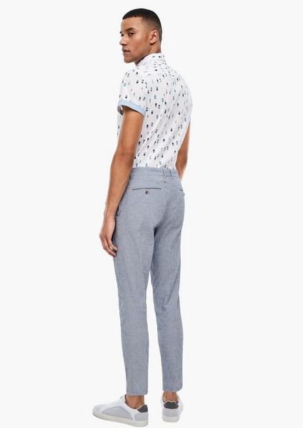 Men Trousers | Slim Fit: fine check cotton trousers - RT45470