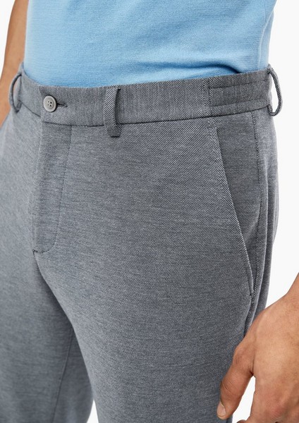 Men Trousers | Slim Fit: tracksuit trousers with a piqué texture - GQ26188