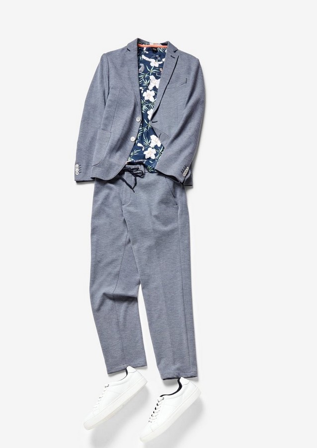 Men Trousers | Slim Fit: tracksuit trousers with a piqué texture - TL22497