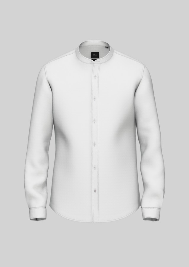Herren Hemden | Slim: Baumwollhemd mit Stehkragen - QE01662