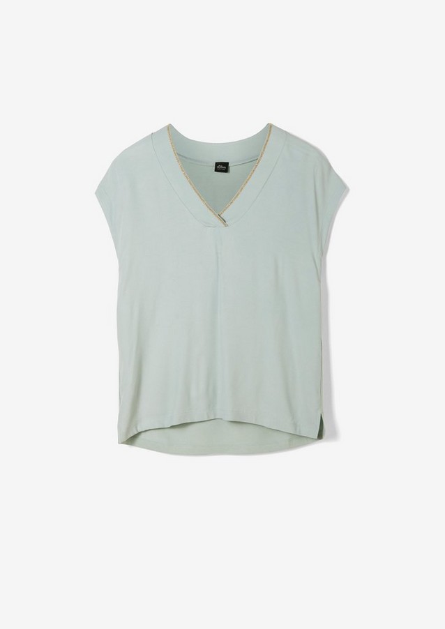 Damen Shirts & Tops | T-Shirt mit Schmuck-Detail - AJ92725