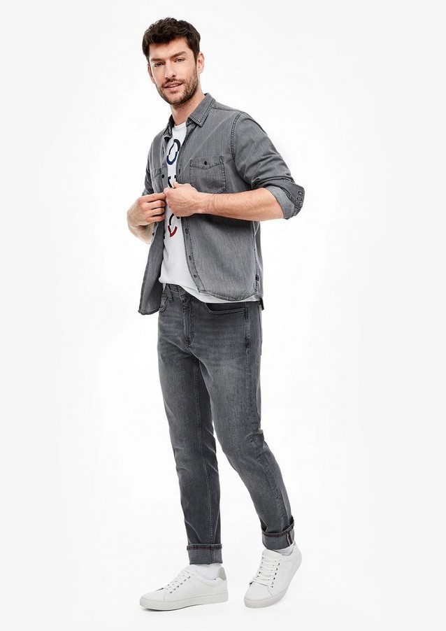 Men Jeans | Slim Fit: slim leg jeans with a garment-washed effect - MJ24276