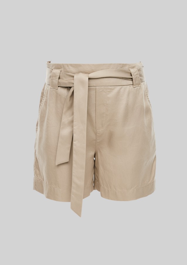 Femmes Shorts | Short en lyocell doté d'une ceinture à nouer - YV86240