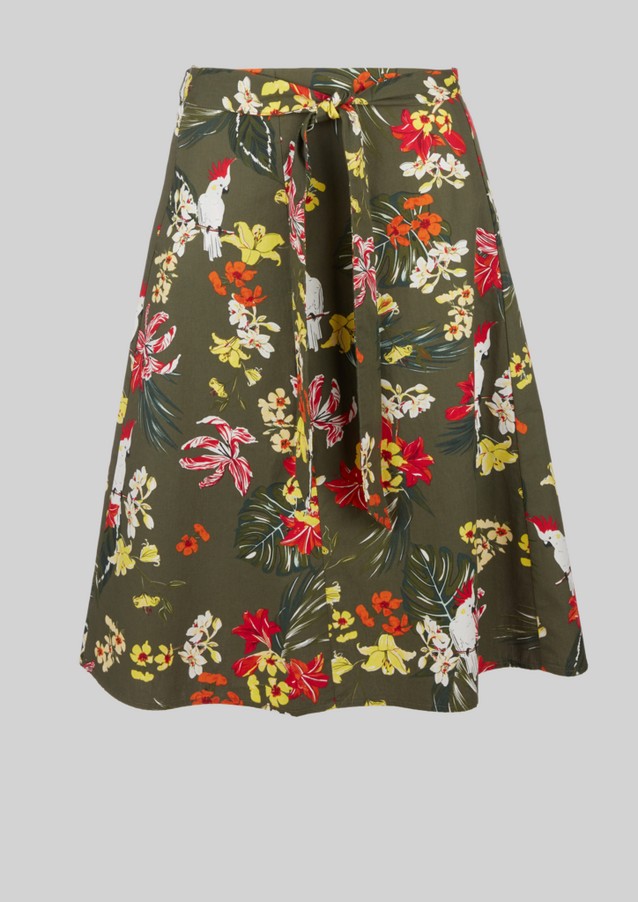 Femmes Jupes | Jupe longueur midi à motif floral - YB63369