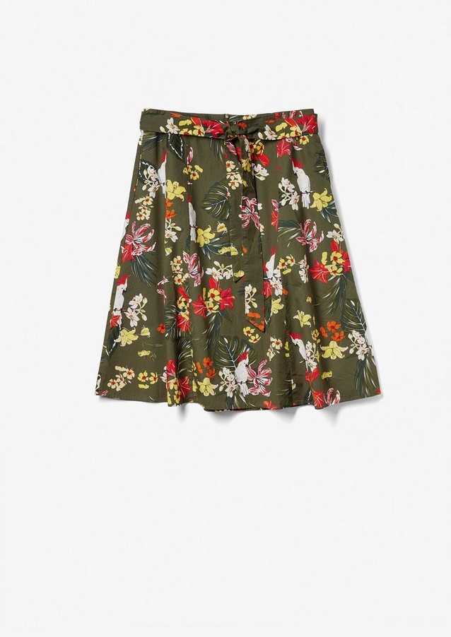 Women Skirts | Midi skirt with a floral pattern - BF17203