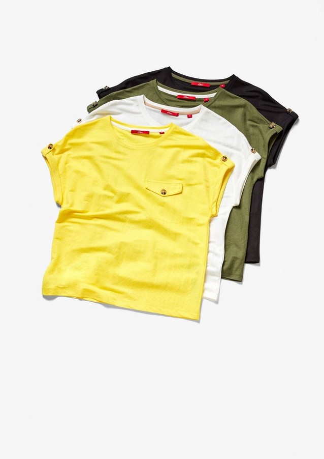 Damen Shirts & Tops | T-Shirt mit angedeuteter Brusttasche - OC17666