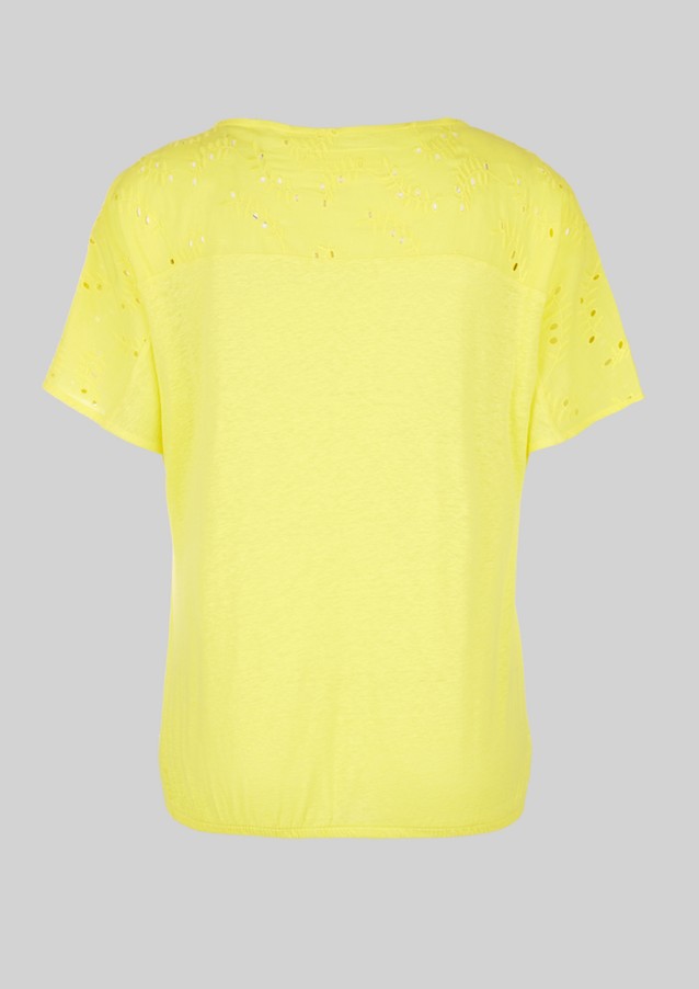 Femmes Shirts & tops | T-shirt en mélange de tissus à broderie anglaise - YL17537