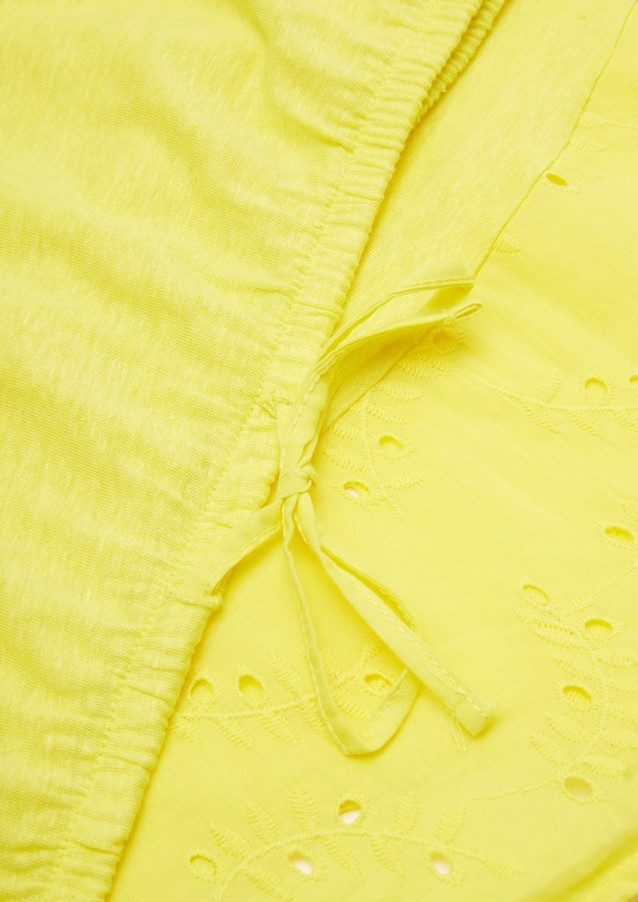 Damen Shirts & Tops | Fabric-Mix-Shirt mit Lochstickerei - VQ14338
