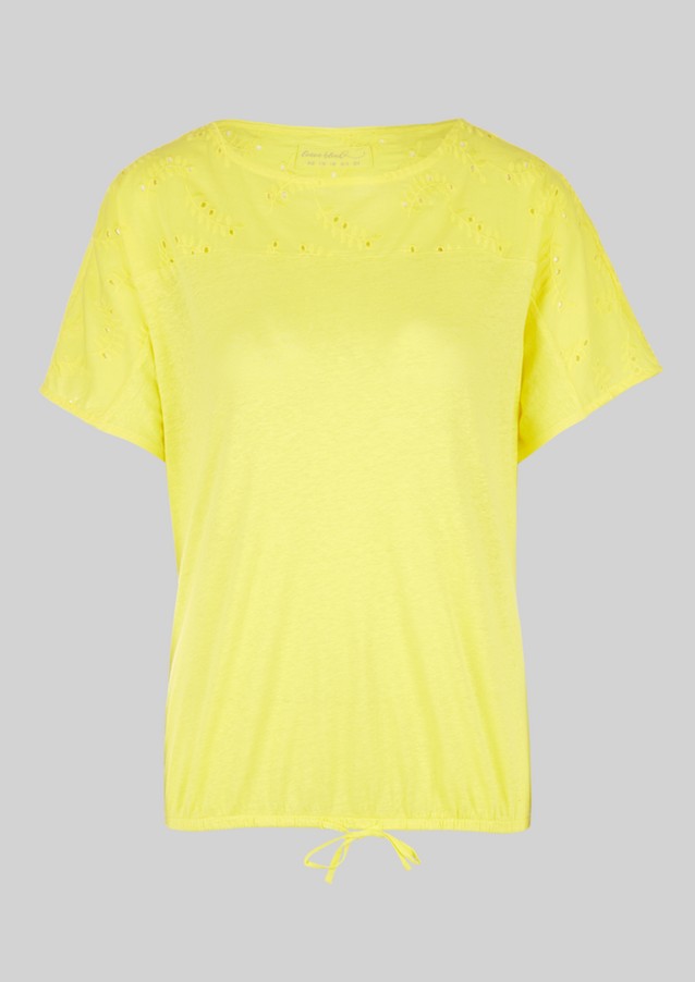 Femmes Shirts & tops | T-shirt en mélange de tissus à broderie anglaise - YL17537