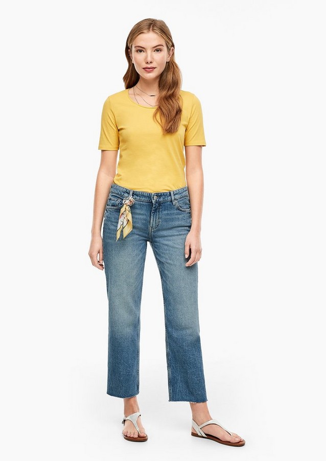 Femmes Jeans | Regular Fit : jean raccourci avec foulard - XG30429