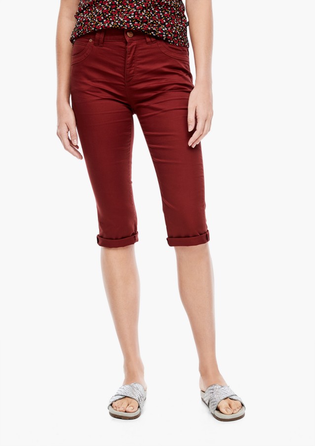 Damen Shorts | Slim Fit: Capri aus Baumwollsatin - XU88326