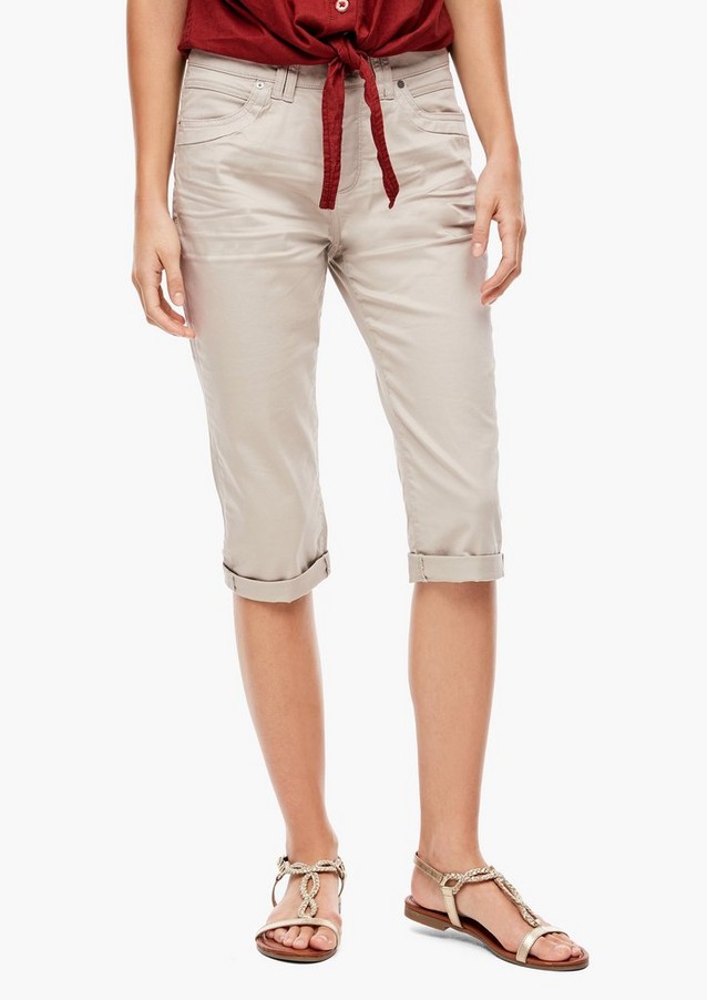 Femmes Shorts | Slim Fit : Pantalon corsaire en satin de coton - QY37025