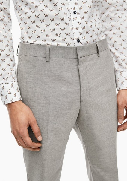 Men Trousers | Slim Fit: trousers with a woven texture - IA08730