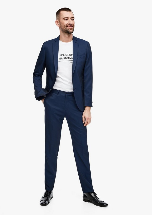 Men Trousers | Slim Fit: suit trousers in a shimmering look - HV53981