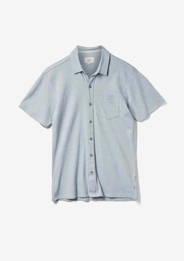Hommes Chemises | Extra Slim Fit : chemise à manches courtes en maille piquée - EZ28820