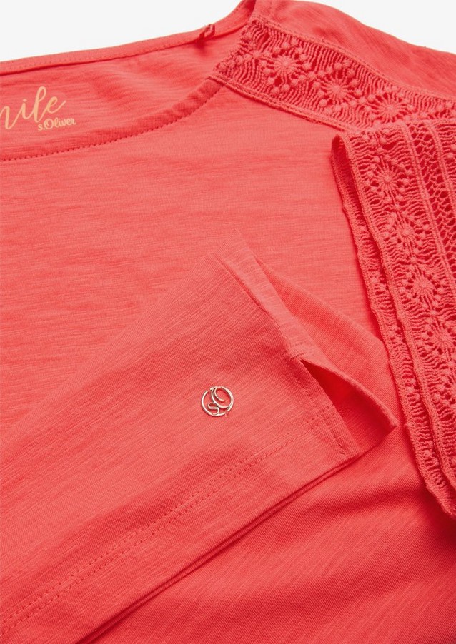 Femmes Shirts & tops | T-shirt de coupe carrée orné de dentelle crochetée - XW63002
