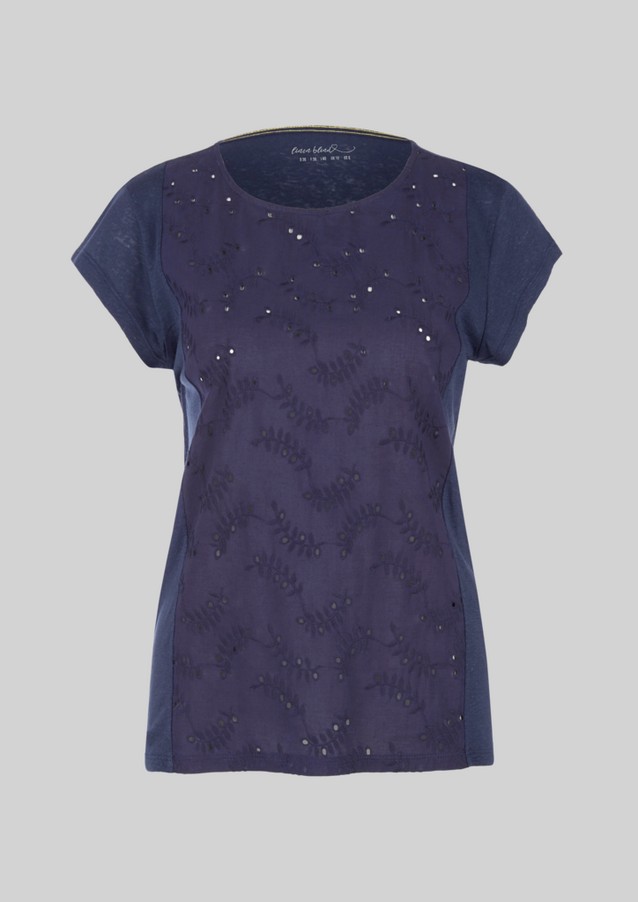 Damen Shirts & Tops | Materialmix-Shirt mit Lochstickerei - BP37215