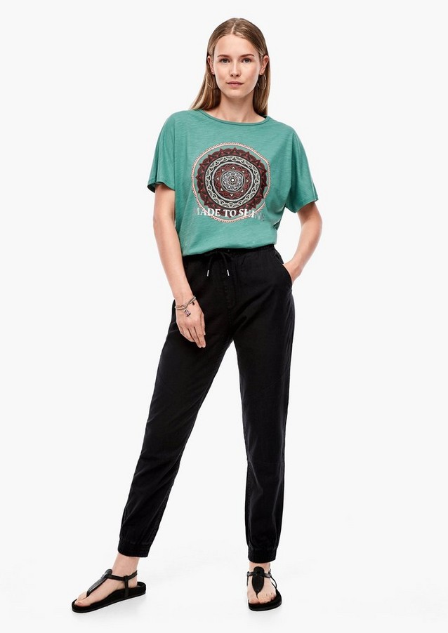 Women Trousers | Regular Fit: linen blend trousers - AY67760