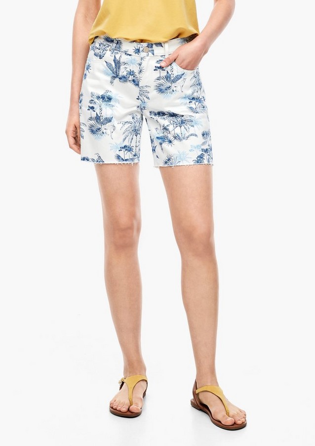 Women Shorts | Regular Fit: shorts with an exotic print - NJ11111