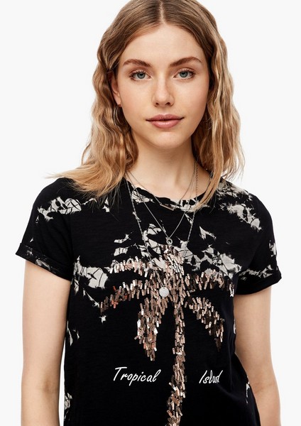 Damen Shirts & Tops | Batik-Shirt mit Pailletten - UR11798