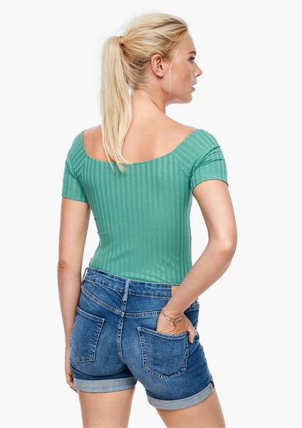 Damen Shirts & Tops | Rippshirt mit Raffung - VT46173