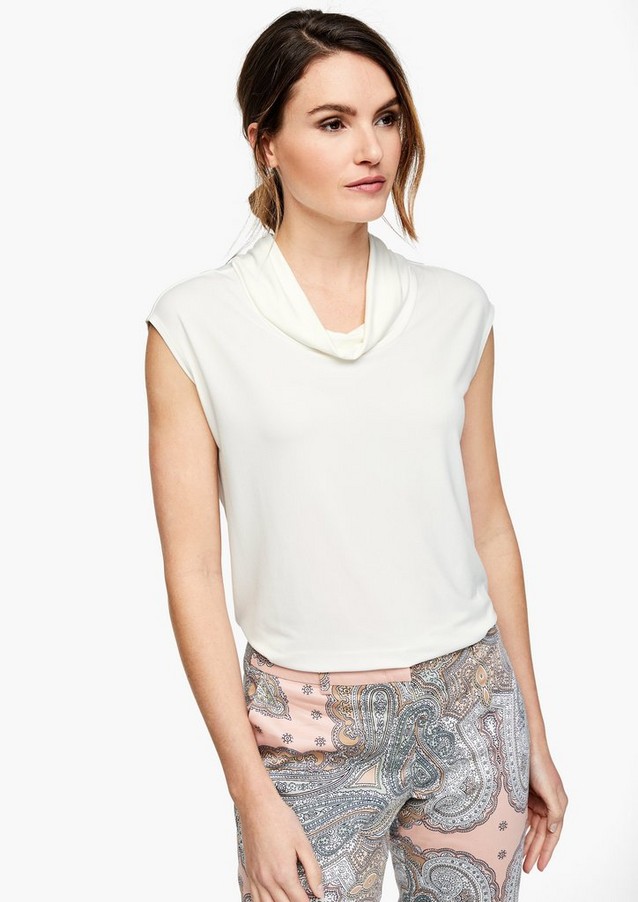 Women Shirts & tops | Jersey top with a collar trim - LD36815