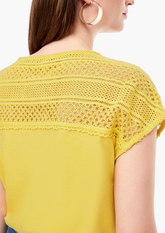 Femmes Shirts & tops | T-shirt en jersey animé de dentelle crochetée - EH62762