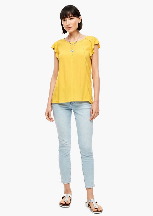 Damen Shirts & Tops | Jerseyshirt mit Crêpe-Front - LU90429