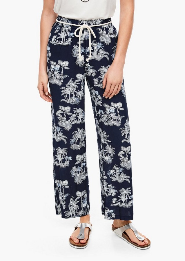 Women Trousers | Regular Fit: trousers with an all-over print - KK67918