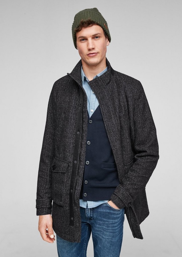 Men Jackets & coats | Short coat with a melange texture - OS31750