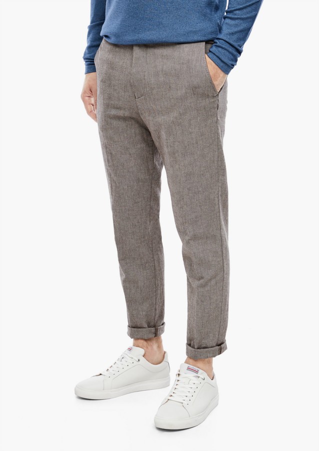 Hommes Pantalons | Slim : pantalon de texture chevrons - OK51145